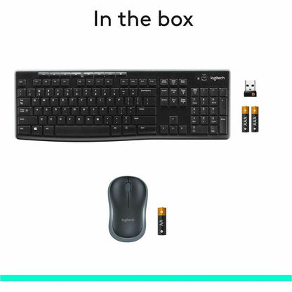 Logitech MK270 Wireless Keyboard and Mouse Combo for Windows, 2.4 GHz Wireless, Compact Mouse, Black