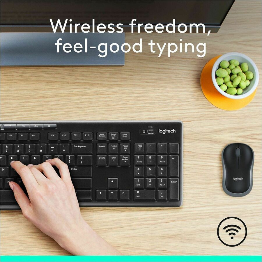 Logitech MK270 Wireless Keyboard and Mouse Combo for Windows, 2.4 GHz Wireless, Compact Mouse, Black