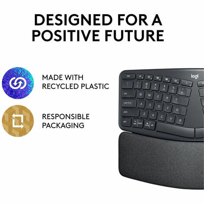 Logitech ERGO K860 Split Ergonomic Keyboard, Wireless Connectivity, Graphite