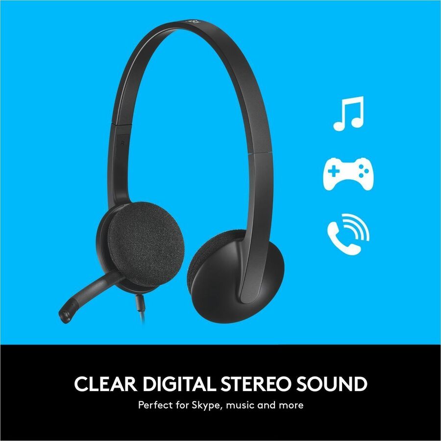 Logitech H340 USB Headset with Noise-Cancelling Mic