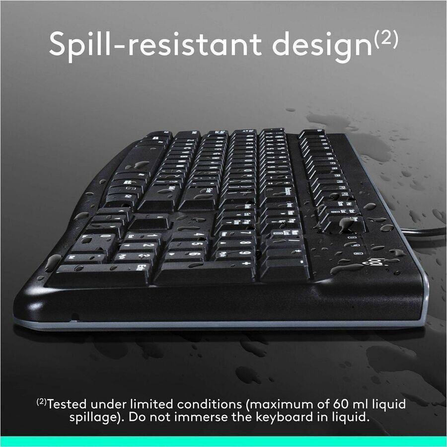 Logitech MK120 Wired Keyboard and Mouse Combo for Windows, Optical Wired Mouse, Full-Size Keyboard, USB Plug-and-Play