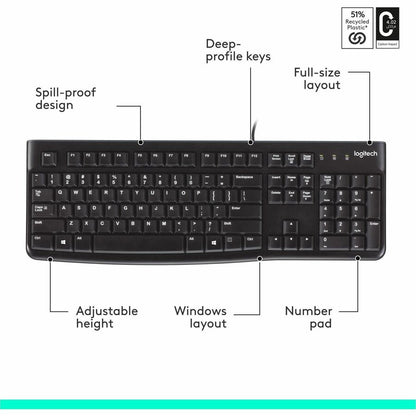 Logitech K120 Plug-and-Play USB Keyboard
