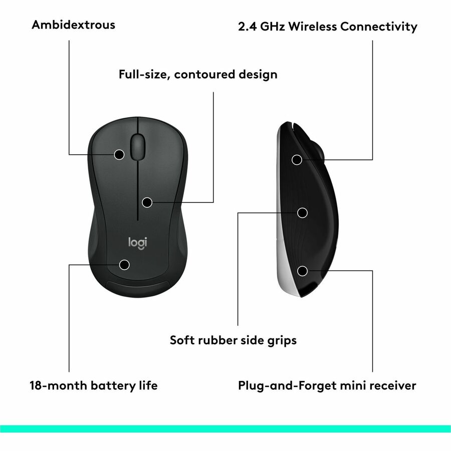 Logitech MK540 Advanced Wireless Keyboard and Mouse Combo for Windows, 2.4 GHz Unifying USB-Receiver