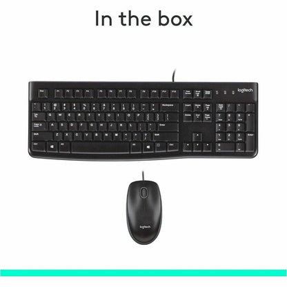 Logitech MK120 Wired Keyboard and Mouse Combo for Windows, Optical Wired Mouse, Full-Size Keyboard, USB Plug-and-Play