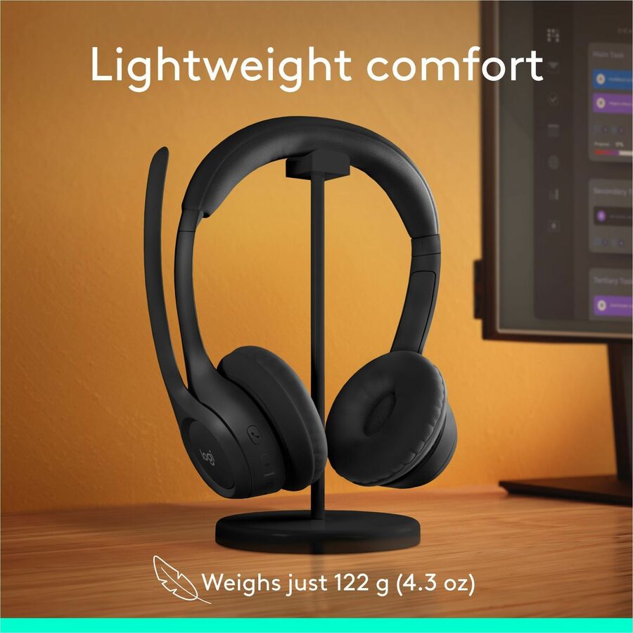 Logitech Zone 300 Wireless Bluetooth Headset With Noise-Canceling Microphone, Black