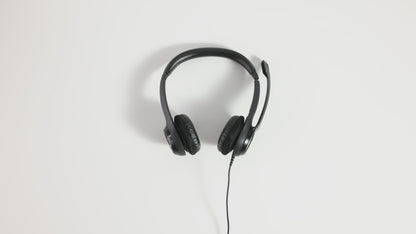 Logitech H390 Wired Headset for PC/Laptop, Stereo Headphones with Noise Cancelling Microphone, USB-A, In-Line Controls, Works with Chromebook